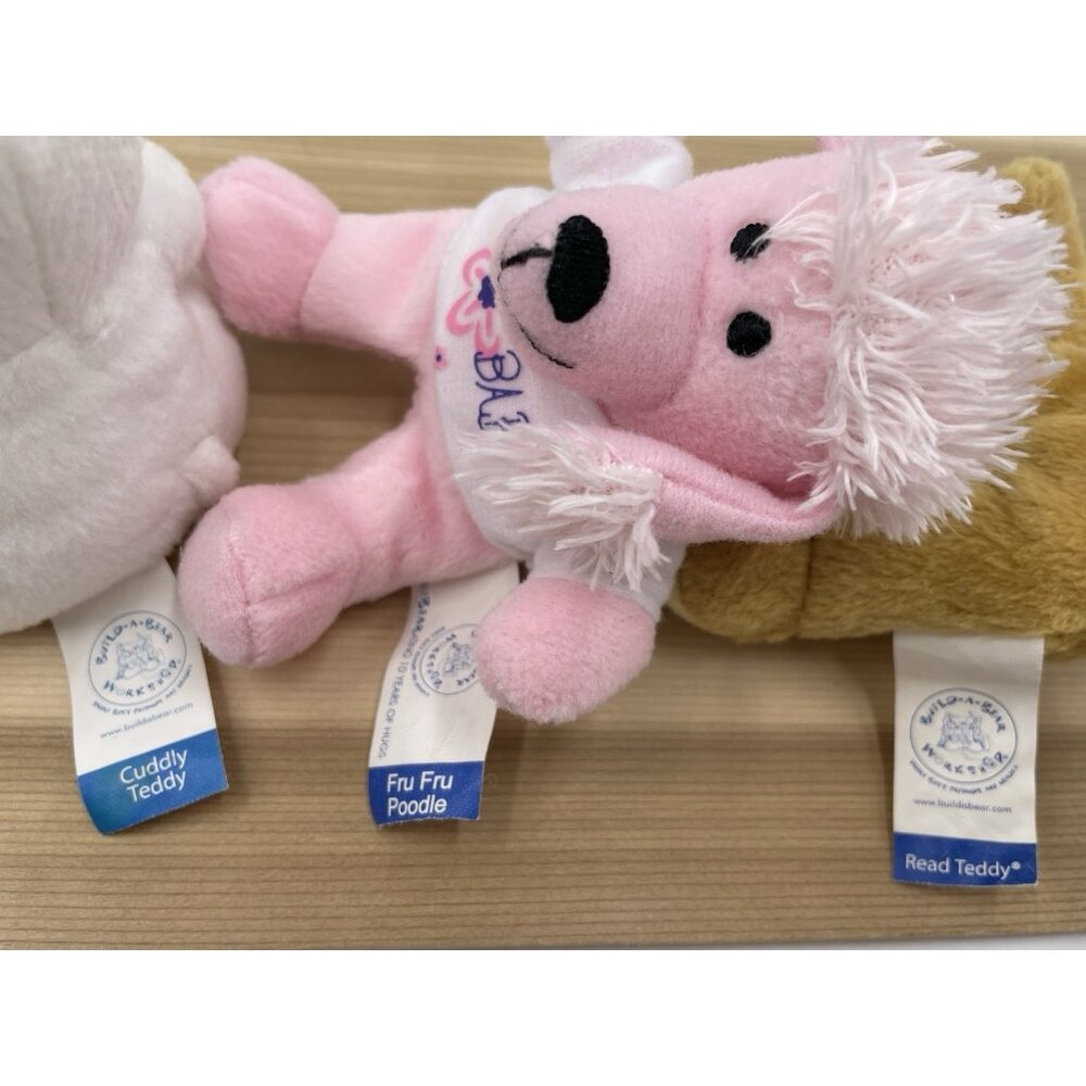 Build A Bear Lot of 3 McDonalds Happy Meal Mini Plush Dog Poodle Teddy Bears - Picture 12 of 14